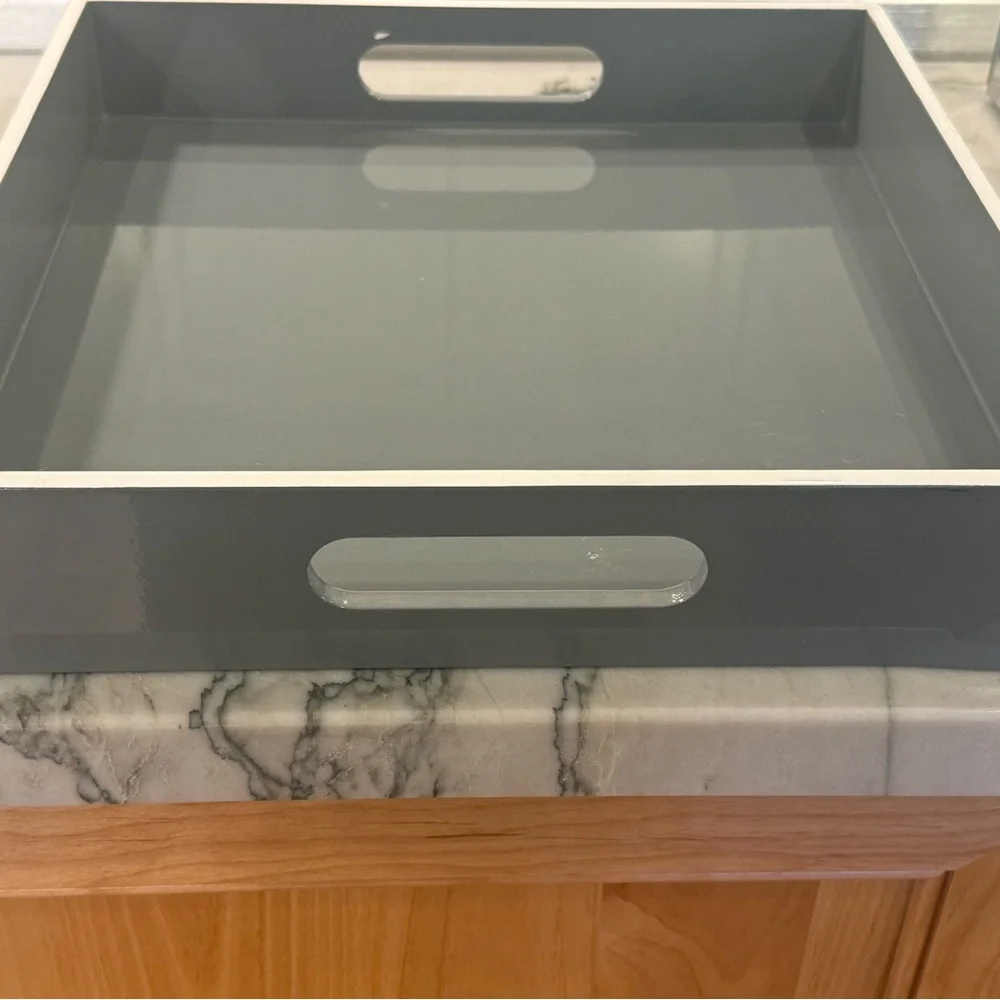 West Elm Gray Decorative Tray